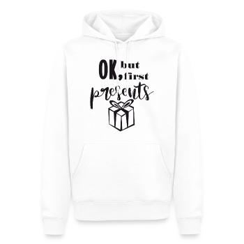 First presents gifts xmas saying Christmas - Men’s Premium Organic Hoodie - white - Front - Nico (187cm)