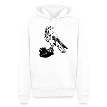 Falke Vogel sitzt auf Baum Cool Vogel Liebhaber Geschenk - Männer Premium Bio Hoodie - Weiß - Vorne - Nico (187cm)