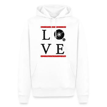 DJ Retro Plattenspieler Djane - Männer Premium Bio Hoodie - Weiß - Vorne - Nico (187cm)