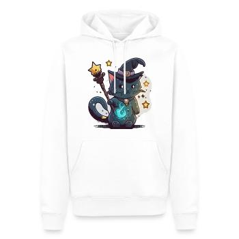 Katzen-Magier - Männer Premium Bio Hoodie - Weiß - Vorne - Nico (187cm)