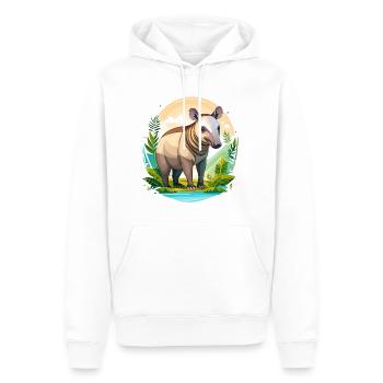 Tapir - Men’s Premium Organic Hoodie - white - Front - Nico (187cm)
