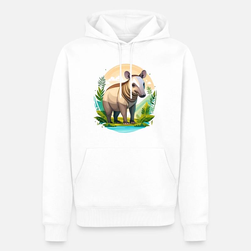 Tapir - Männer Premium Bio Hoodie - Weiß