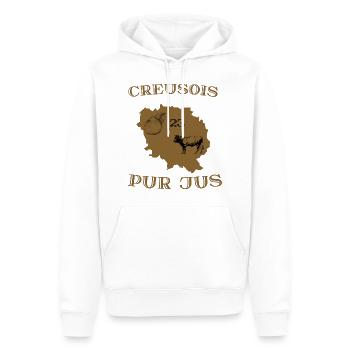 Creusois pur jus - Sweat à capuche Premium bio Homme - blanc - Devant - Nico (187cm)