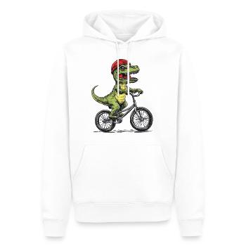 Bikeosaurus Rex - Men’s Premium Organic Hoodie - white - Front - Nico (187cm)
