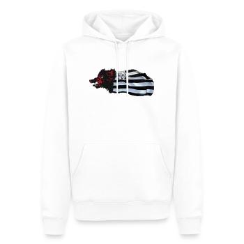 sanglier_breizh - Sweat à capuche Premium bio Homme - blanc - Devant - Nico (187cm)