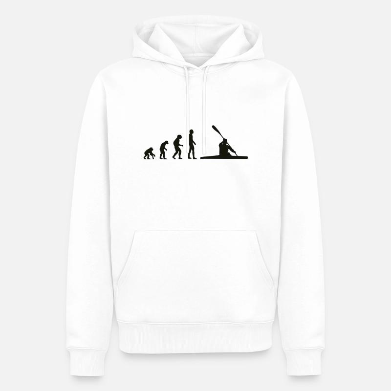 Canoë Evolution noir - Sweat à capuche Premium bio Homme - blanc