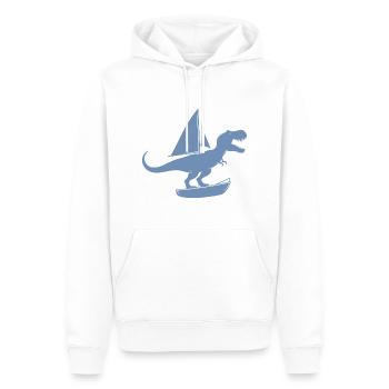 Minimalist dinghy with T-Rex summer - Men’s Premium Organic Hoodie - white - Front - Nico (187cm)