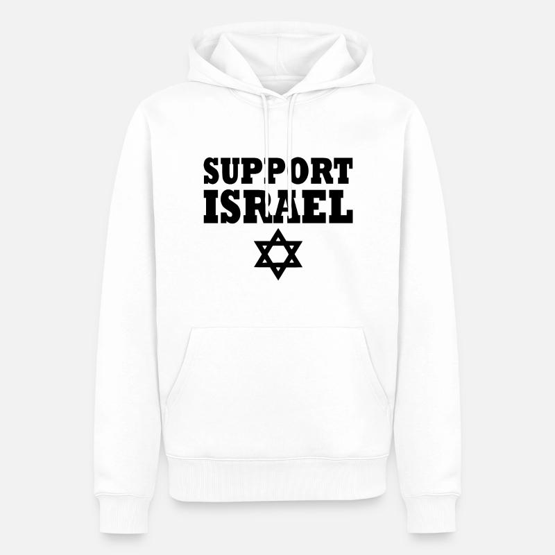 Support israel - Sweat à capuche Premium bio Homme - blanc