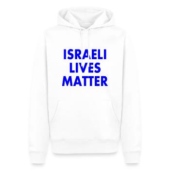 Israeli lives matter - Männer Premium Bio Hoodie - Weiß - Vorne - Nico (187cm)