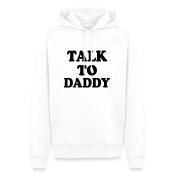 Talk to daddy - Sweat à capuche Premium bio Homme - blanc - Devant - Nico (187cm)