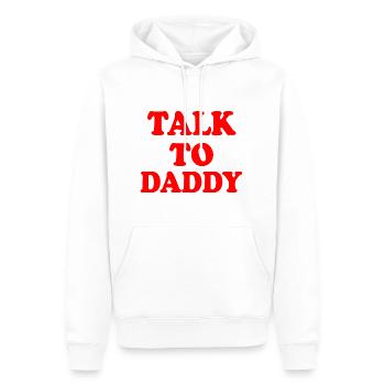 Talk to daddy - Sweat à capuche Premium bio Homme - blanc - Devant - Nico (187cm)