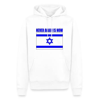 Never again is now - Sweat à capuche Premium bio Homme - blanc - Devant - Nico (187cm)
