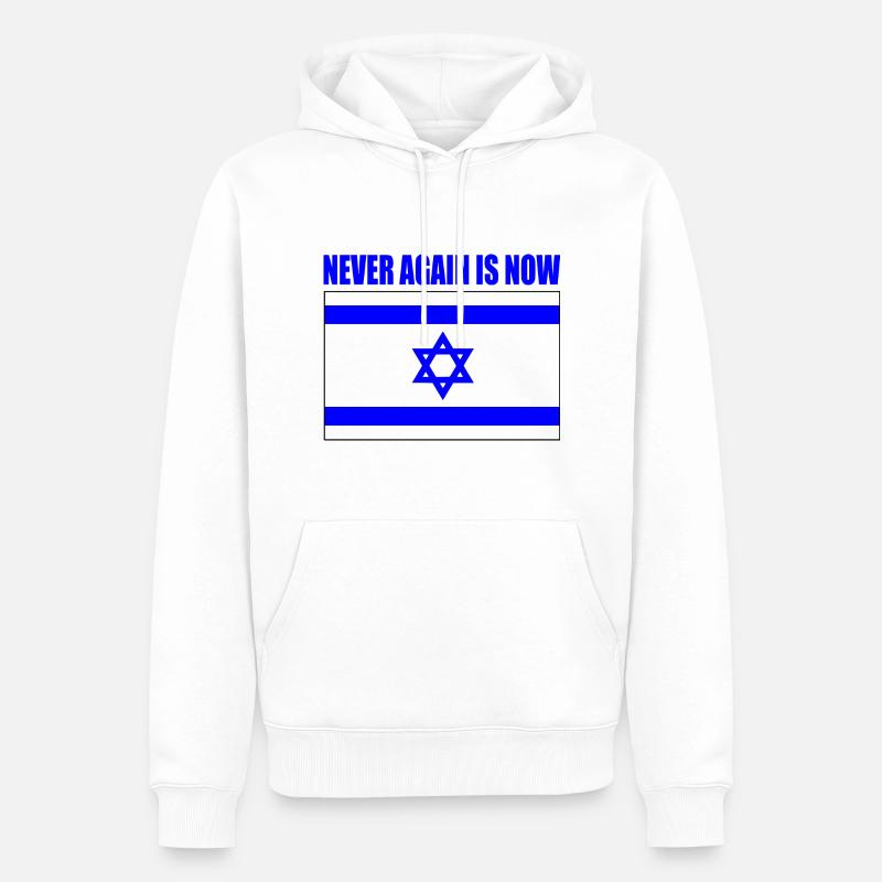 Never again is now - Sweat à capuche Premium bio Homme - blanc