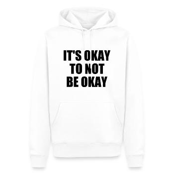 it's okay to not be okay - Sweat à capuche Premium bio Homme - blanc - Devant - Nico (187cm)