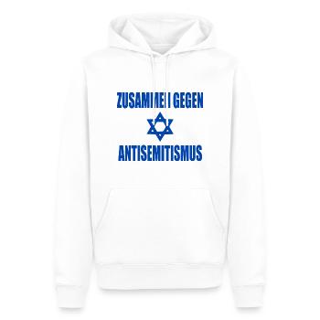zusammen gegen antisemitismus - Männer Premium Bio Hoodie - Weiß - Vorne - Nico (187cm)