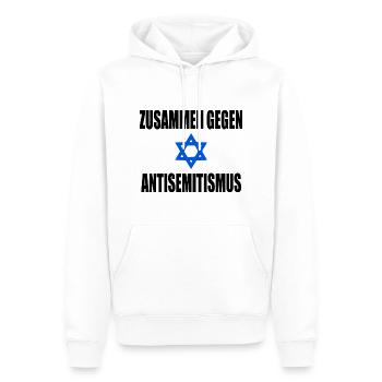 zusammen gegen antisemitismus - Männer Premium Bio Hoodie - Weiß - Vorne - Nico (187cm)