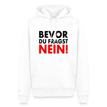 Bevor du fragst nein - Männer Premium Bio Hoodie - Weiß - Vorne - Nico (187cm)