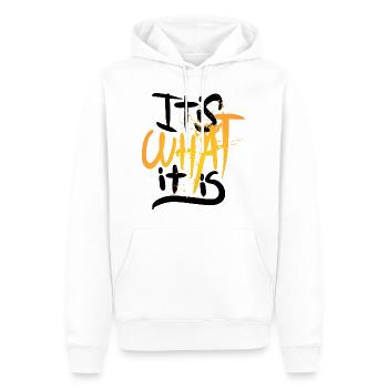 It Is What It Is, Only One Place - Men’s Premium Organic Hoodie - white - Front - Nico (187cm)