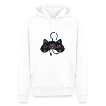 Cat Joystick - Men’s Premium Organic Hoodie - white - Front - Nico (187cm)