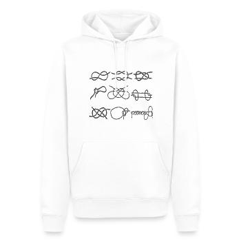 Sammlung von Segelknoten - Palstek, Schotstek, Nar - Männer Premium Bio Hoodie - Weiß - Vorne - Nico (187cm)