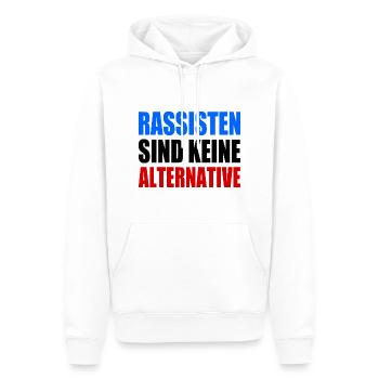 rassisten sind keine alternative - Männer Premium Bio Hoodie - Weiß - Vorne - Nico (187cm)