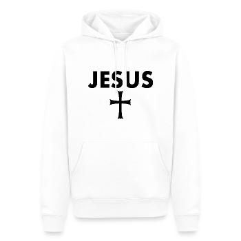 jesus kreuz - Männer Premium Bio Hoodie - Weiß - Vorne - Nico (187cm)