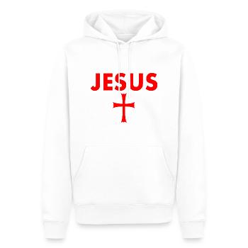 jesus kreuz - Männer Premium Bio Hoodie - Weiß - Vorne - Nico (187cm)