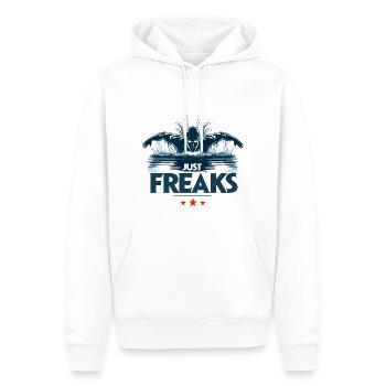 Just Freaks Swim Triathlon Schwimmen -Just Freaks® - Männer Premium Bio Hoodie - Weiß - Vorne - Nico (187cm)