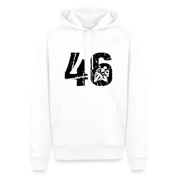 46 Moto Vintage Moto Moto Moto - Sweat à capuche Premium bio Homme - blanc - Devant - Nico (187cm)