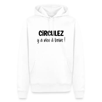 Circulez y a rien à boire ! - Sweat à capuche Premium bio Homme - blanc - Devant - Nico (187cm)