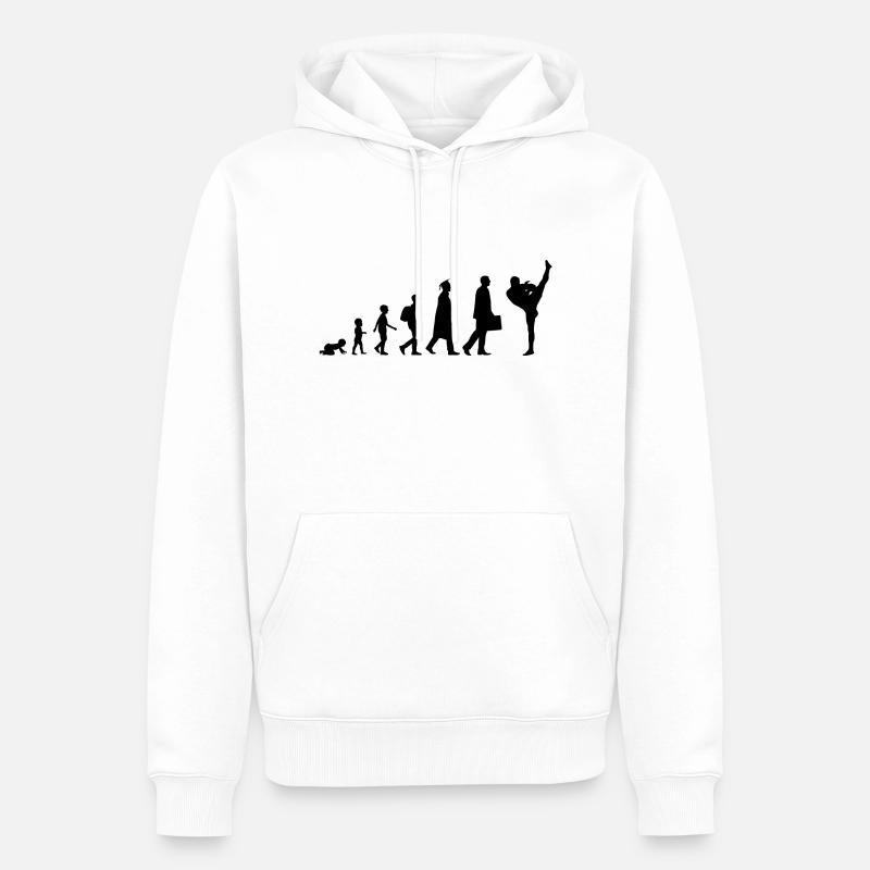 Évolution du kickboxeur - Sweat à capuche Premium bio Homme - blanc