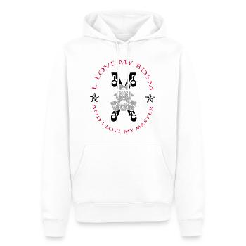 Master - Männer Premium Bio Hoodie - Weiß - Vorne - Nico (187cm)