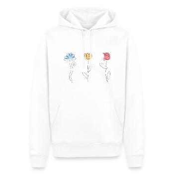 Trois fleurs de couleurs différentes - Sweat à capuche Premium bio Homme - blanc - Devant - Nico (187cm)