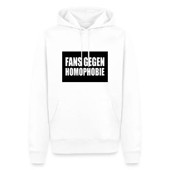 fans gegen homophobie - Männer Premium Bio Hoodie - Weiß - Vorne - Nico (187cm)