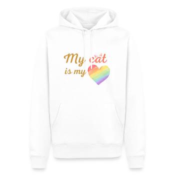 My cat is my loving rainbow orange - Sweat à capuche Premium bio Homme - blanc - Devant - Nico (187cm)