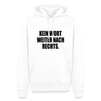 kein wort weiter nach rechts - Männer Premium Bio Hoodie - Weiß - Vorne - Nico (187cm)
