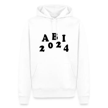 Abi 2024 - Männer Premium Bio Hoodie - Weiß - Vorne - Nico (187cm)