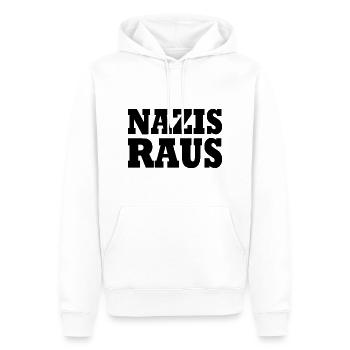 Nazis raus - Männer Premium Bio Hoodie - Weiß - Vorne - Nico (187cm)