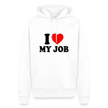 I love my job - Sweat à capuche Premium bio Homme - blanc - Devant - Nico (187cm)