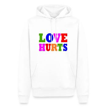 Love hurts - Sweat à capuche Premium bio Homme - blanc - Devant - Nico (187cm)