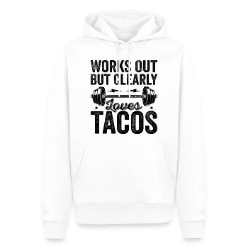 Funktioniert, aber er liebt eindeutig Tacos - Männer Premium Bio Hoodie - Weiß - Vorne - Nico (187cm)