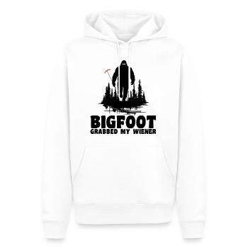 Bigfoot Grabbed My Wiener, Funny - Men’s Premium Organic Hoodie - white - Front - Nico (187cm)