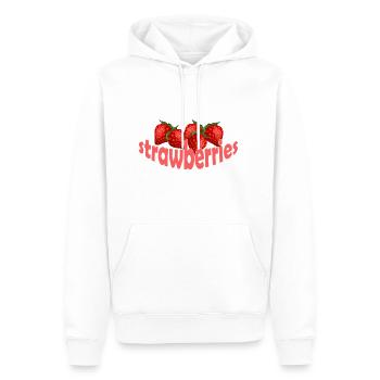 FRAISES - Sweat à capuche Premium bio Homme - blanc - Devant - Nico (187cm)