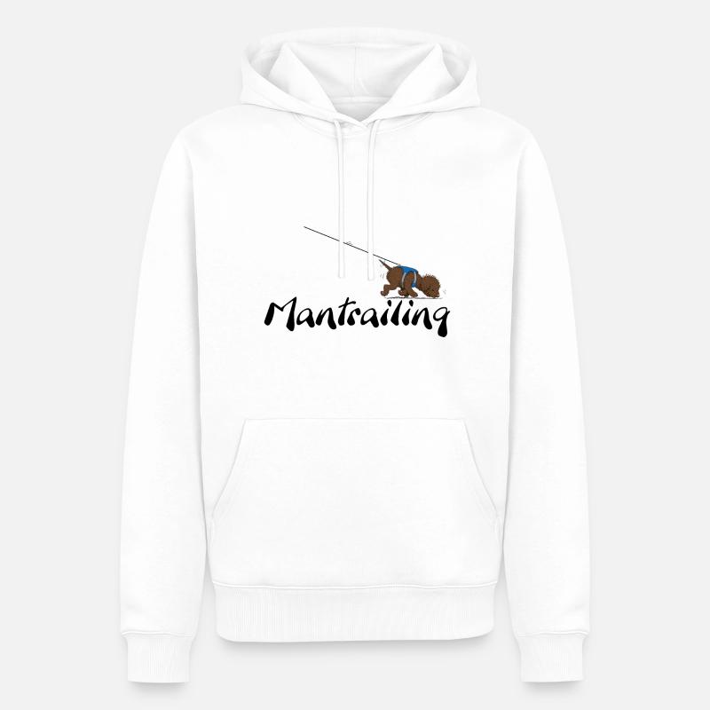 Mantrailing3 3 - Sweat à capuche Premium bio Homme - blanc