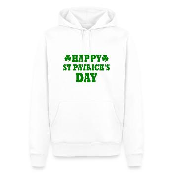 happy st patricks day - Sweat à capuche Premium bio Homme - blanc - Devant - Nico (187cm)