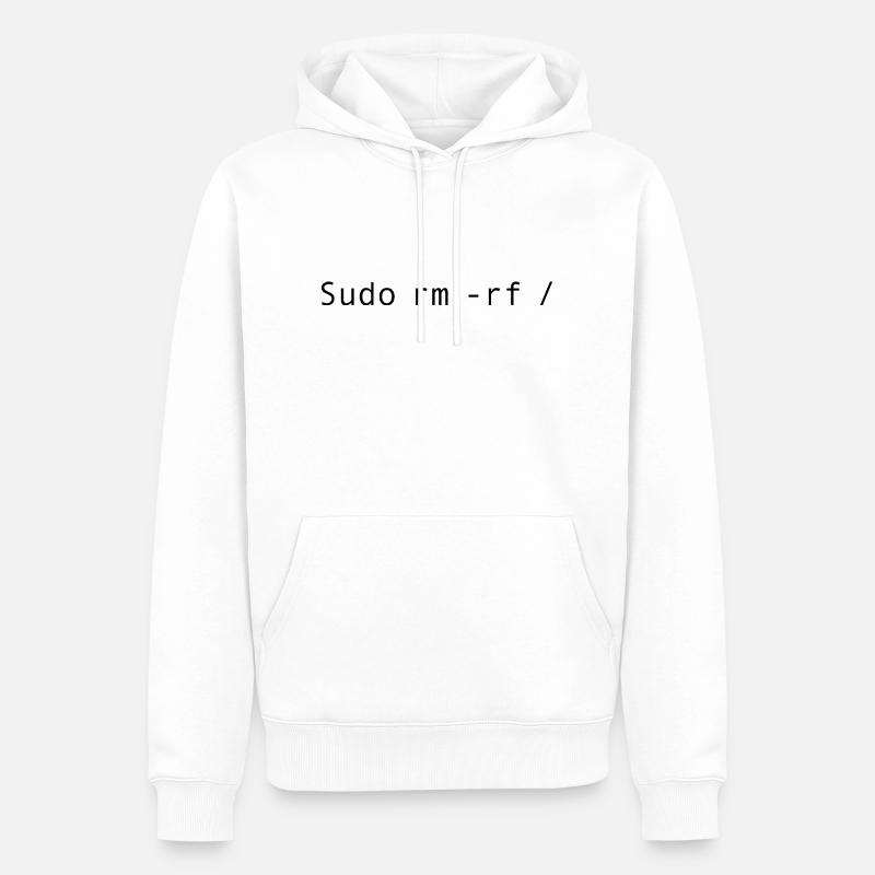 Linux Coding Sudo rm -rf / - Men’s Premium Organic Hoodie - white
