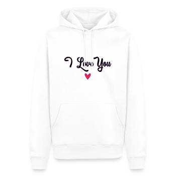 BONNE FÊTE. COEUR. BONNE FÊTE MAMAN. MAMAN - Sweat à capuche Premium bio Homme - blanc - Devant - Nico (187cm)