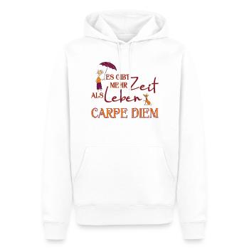 Es gibt mehr Zeit als Leben - CARPE DIEM 1 - Männer Premium Bio Hoodie - Weiß - Vorne - Nico (187cm)