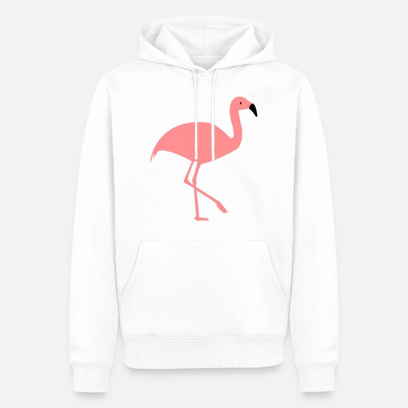 Flamingo - Männer Premium Bio Hoodie - Weiß
