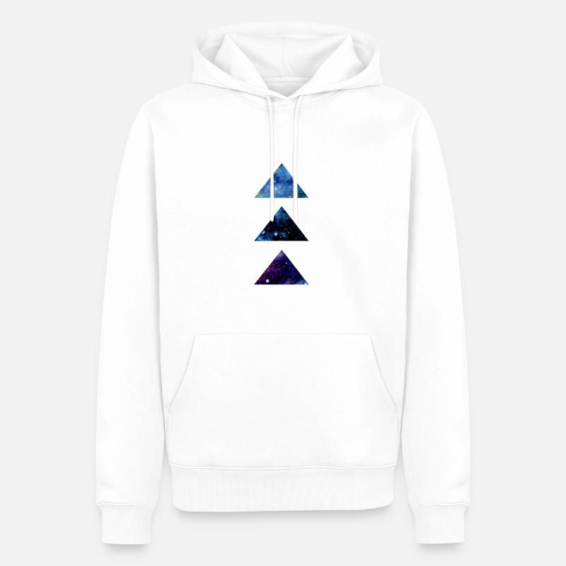 SPACE TRIANGLE - Sweat à capuche Premium bio Homme - blanc